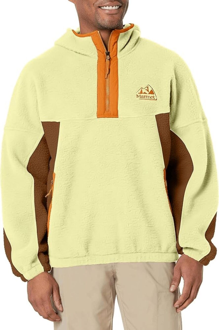 Marmot Super Aros Fleece Hoodie Wheat Pinecone Mens S NWT